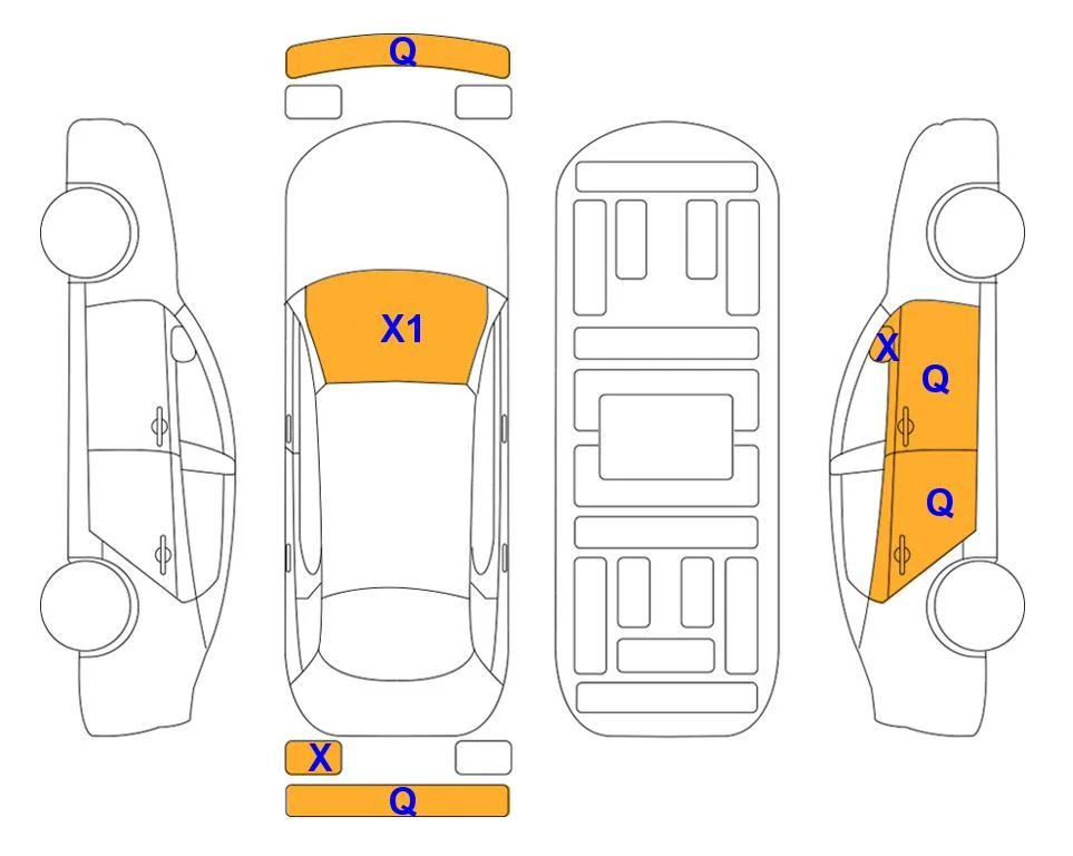 Схема кузова с отметками аукциона Lotte Auto Auction