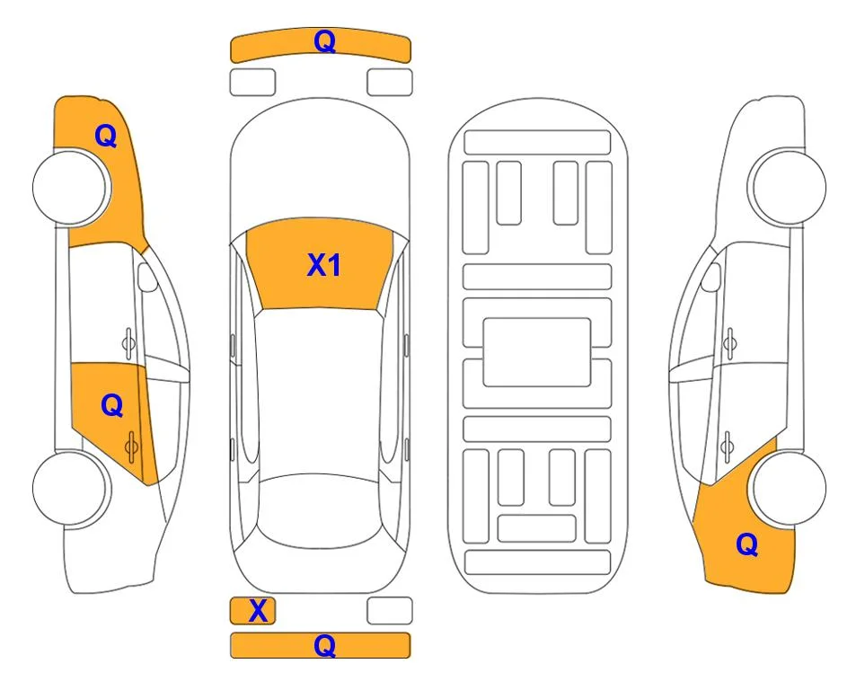 Body diagram with the marks of Lotte Auto Auction
