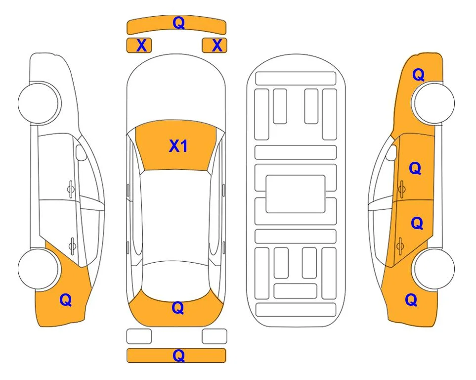 Body diagram with the marks of Lotte Auto Auction