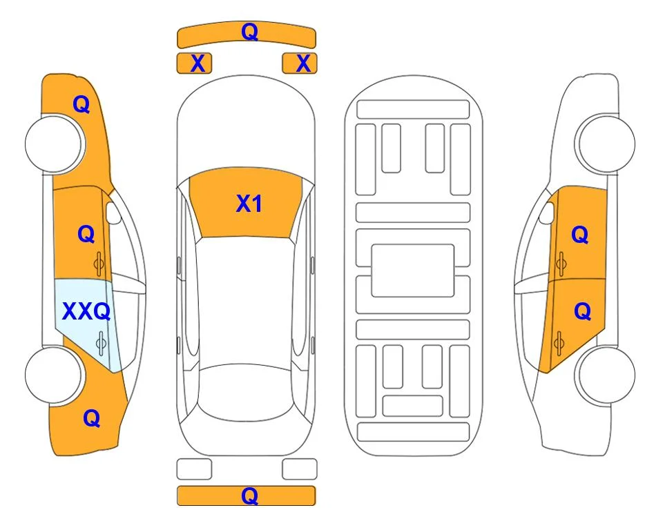 Схема кузова с отметками аукциона Lotte Auto Auction