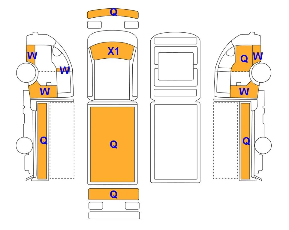 Body diagram with the marks of Lotte Auto Auction