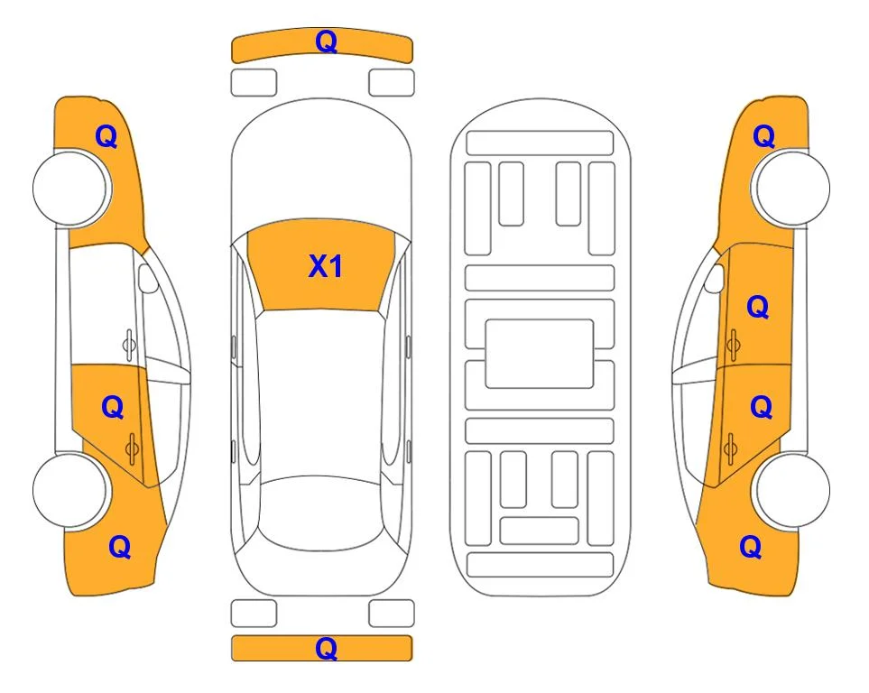 Схема кузова с отметками аукциона Lotte Auto Auction