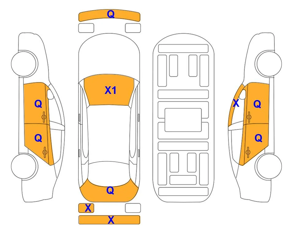 Схема кузова с отметками аукциона Lotte Auto Auction