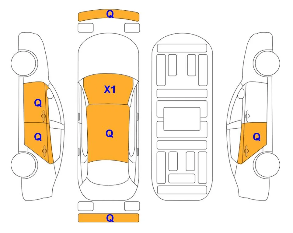 Схема кузова с отметками аукциона Lotte Auto Auction