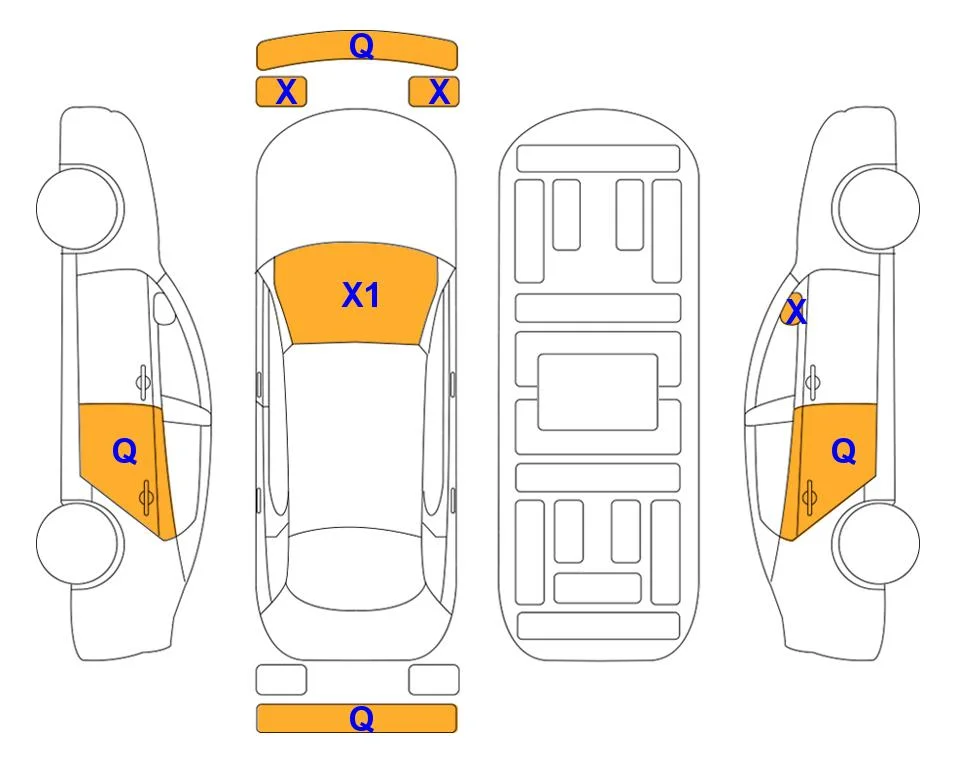 Схема кузова с отметками аукциона Lotte Auto Auction
