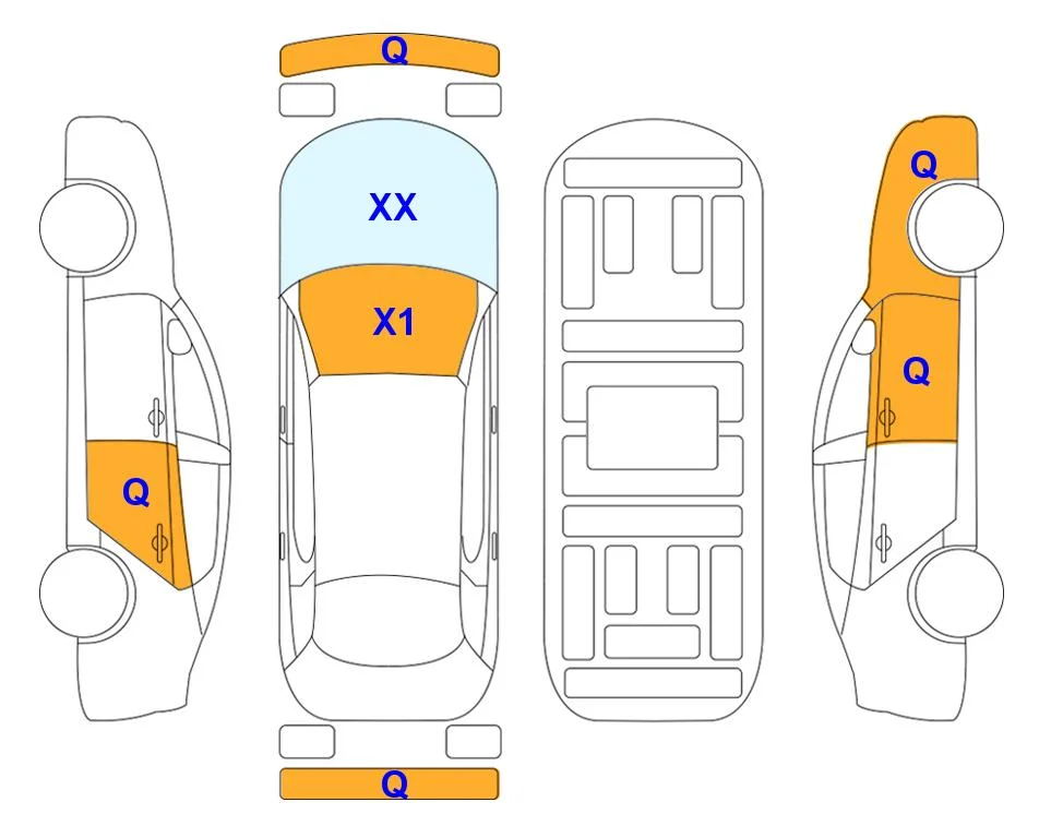 Body diagram with the marks of Lotte Auto Auction