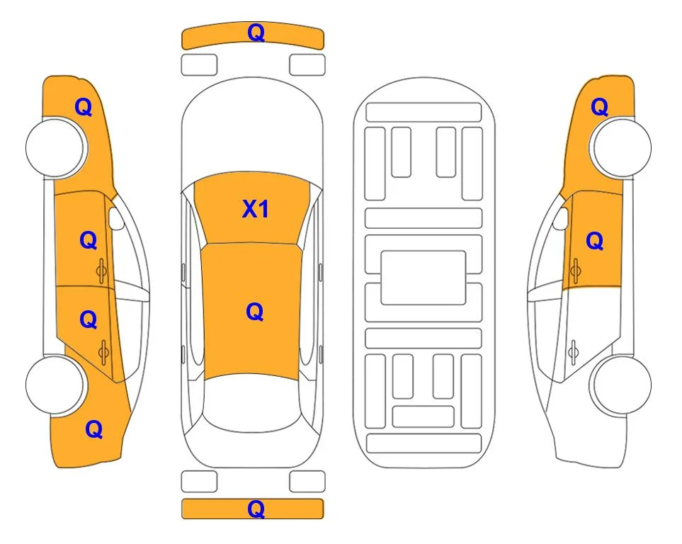 Схема кузова с отметками аукциона Lotte Auto Auction