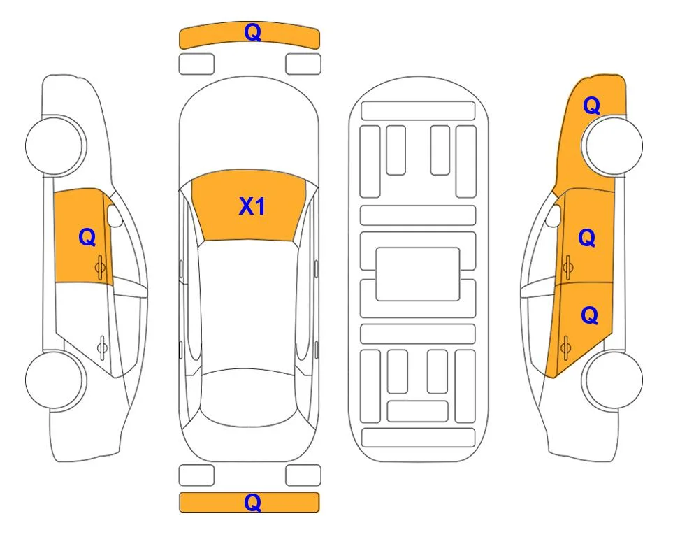 Body diagram with the marks of Lotte Auto Auction