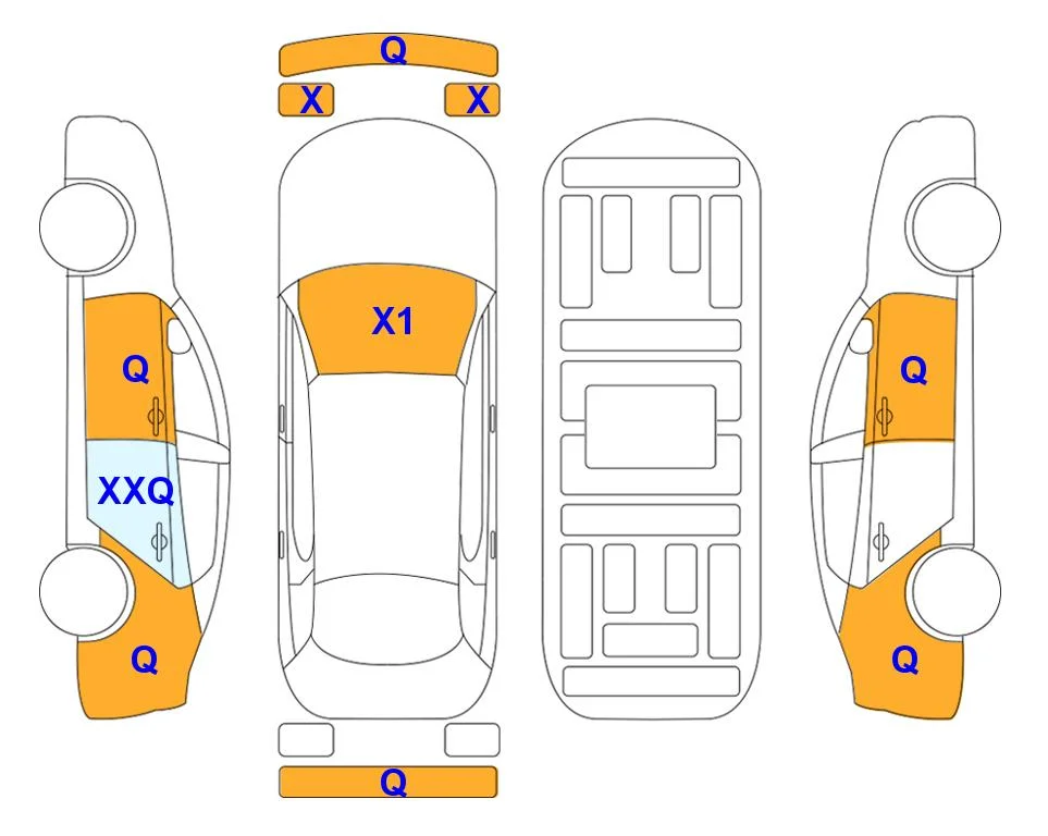 Схема кузова с отметками аукциона Lotte Auto Auction