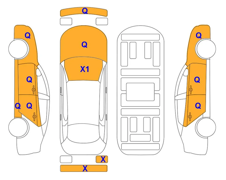 Body diagram with the marks of Lotte Auto Auction