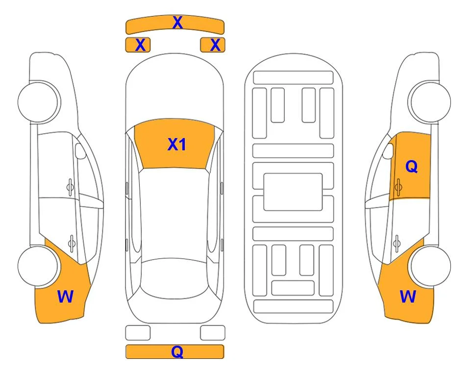 Схема кузова с отметками аукциона Lotte Auto Auction