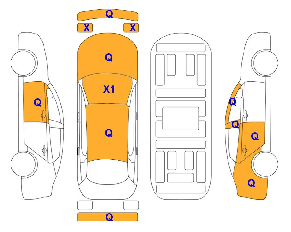 Схема кузова с отметками аукциона Lotte Auto Auction