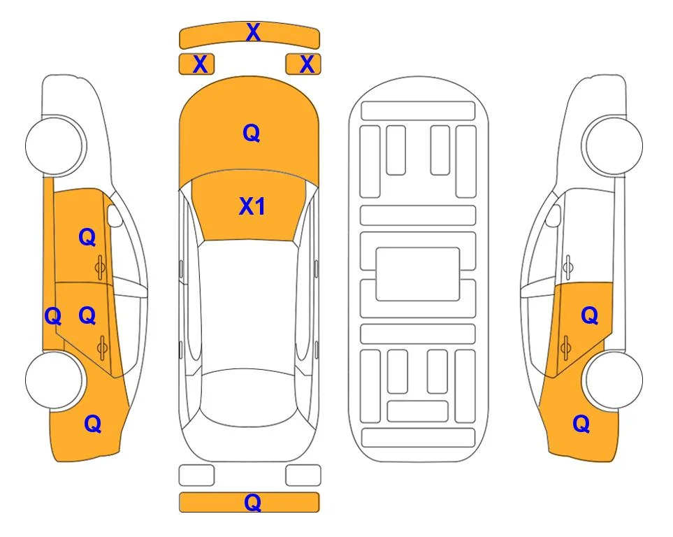 Схема кузова с отметками аукциона Lotte Auto Auction