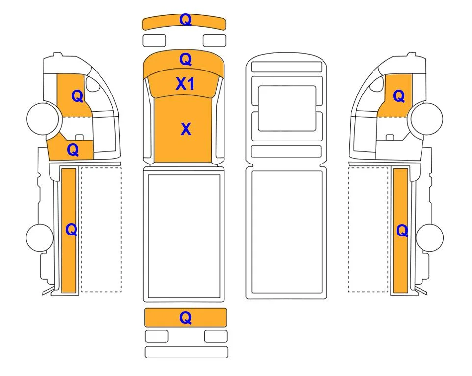 Body diagram with the marks of Lotte Auto Auction