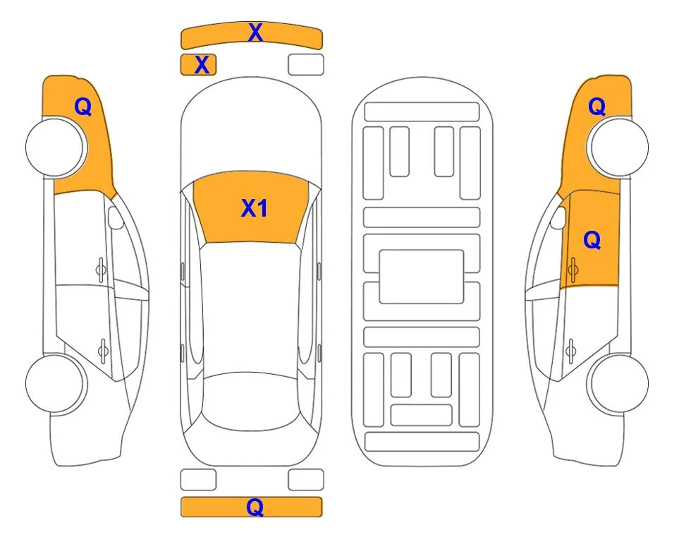 Схема кузова с отметками аукциона Lotte Auto Auction