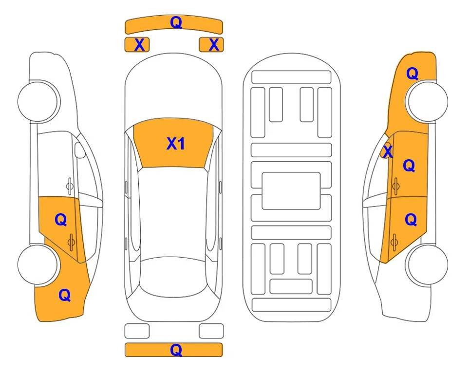 Схема кузова с отметками аукциона Lotte Auto Auction