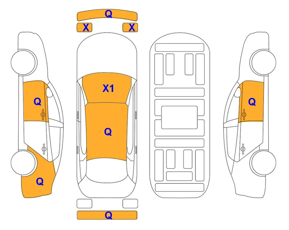 Body diagram with the marks of Lotte Auto Auction
