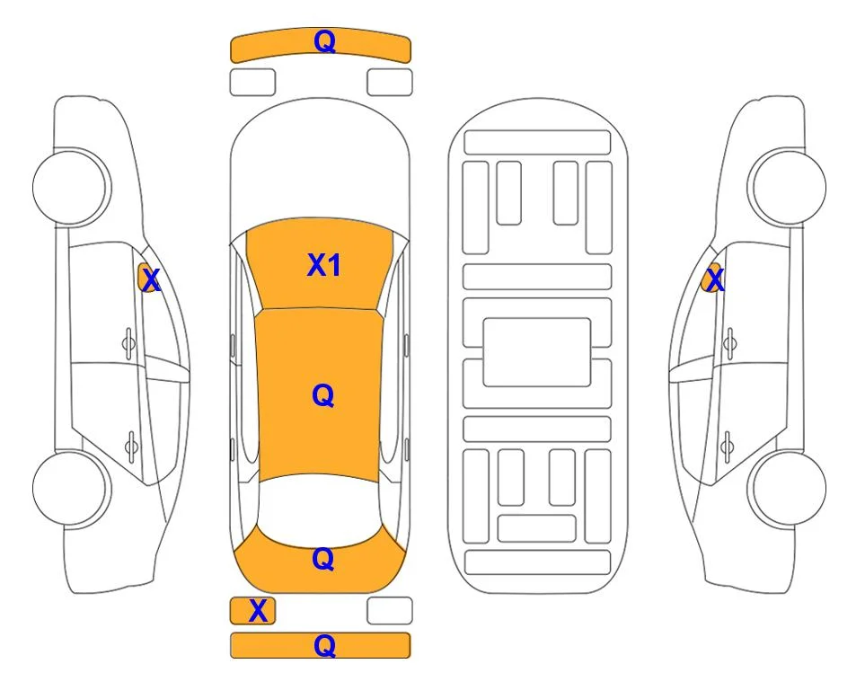 Body diagram with the marks of Lotte Auto Auction