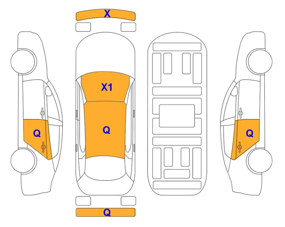 Body diagram with the marks of Lotte Auto Auction