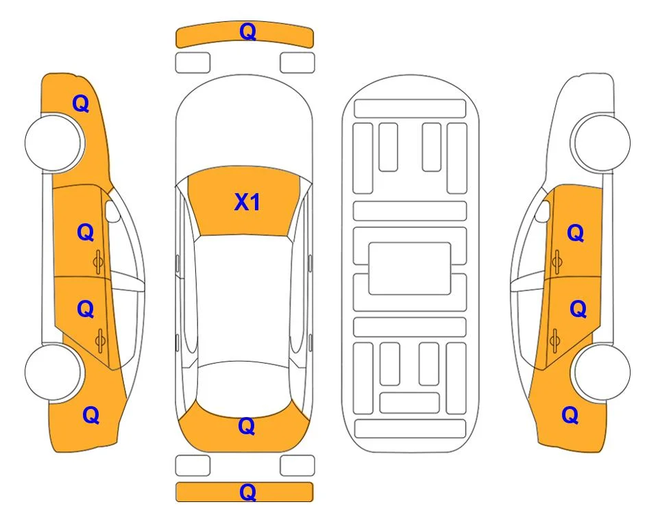 Схема кузова с отметками аукциона Lotte Auto Auction