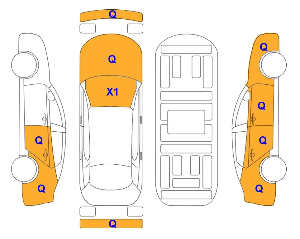 Схема кузова с отметками аукциона Lotte Auto Auction