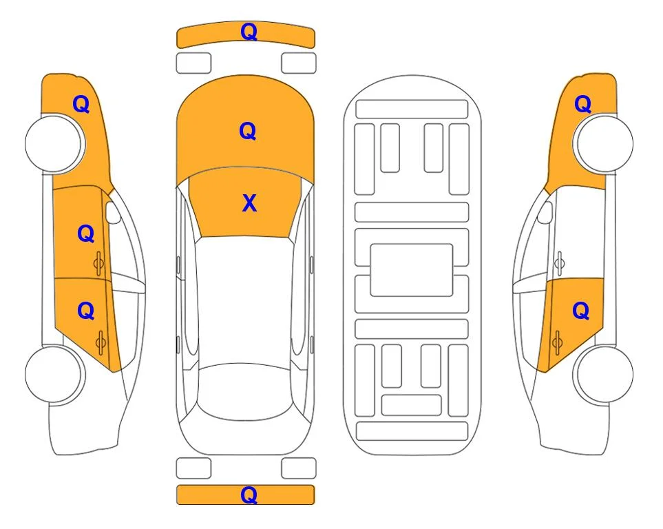 Схема кузова с отметками аукциона Lotte Auto Auction