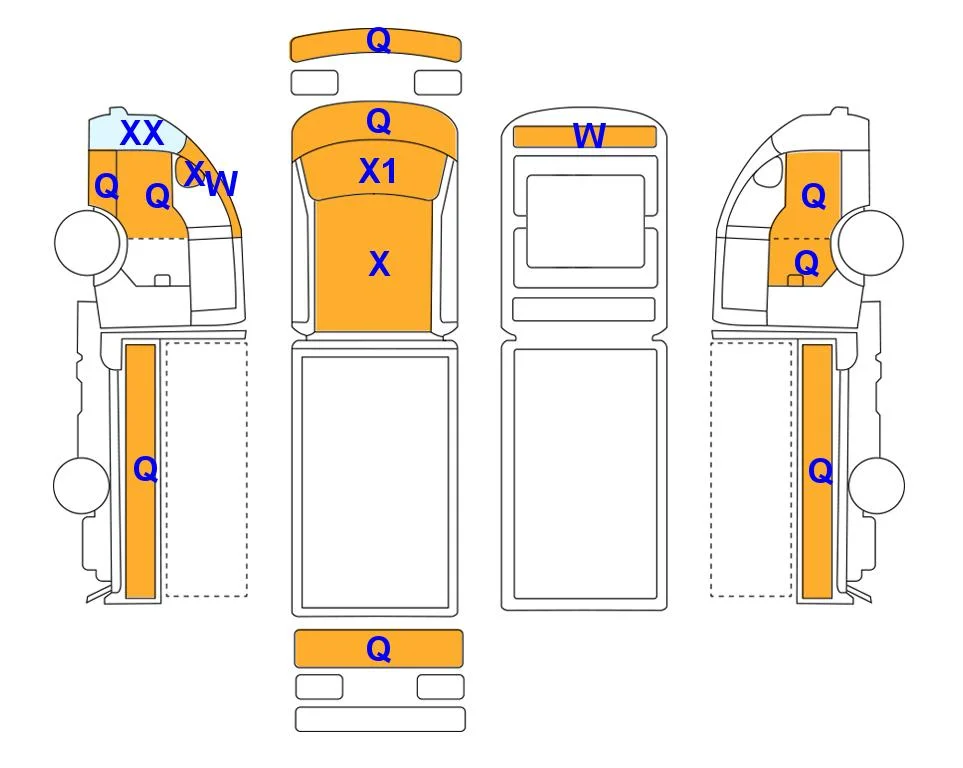 Схема кузова с отметками аукциона Lotte Auto Auction