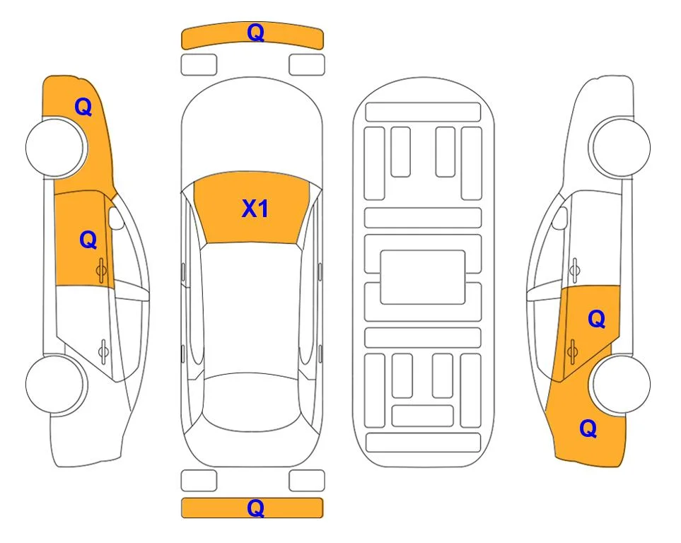 Схема кузова с отметками аукциона Lotte Auto Auction