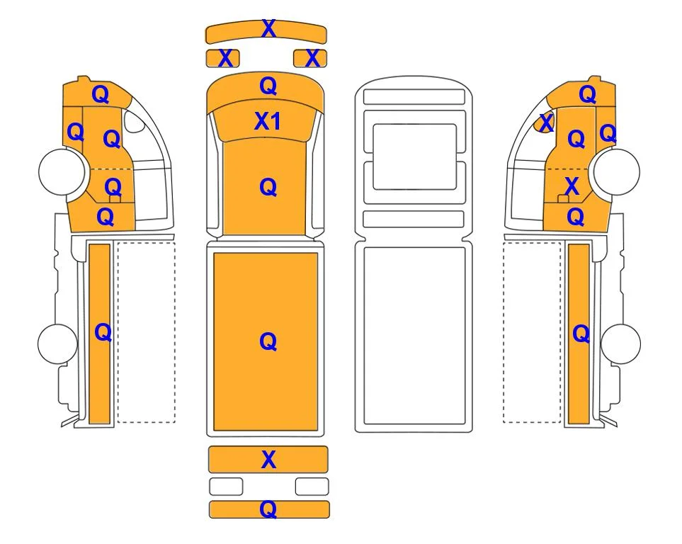Схема кузова с отметками аукциона Lotte Auto Auction