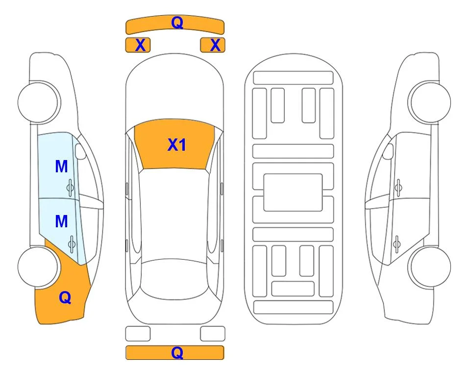 Схема кузова с отметками аукциона Lotte Auto Auction