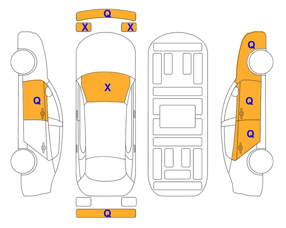 Схема кузова с отметками аукциона Lotte Auto Auction
