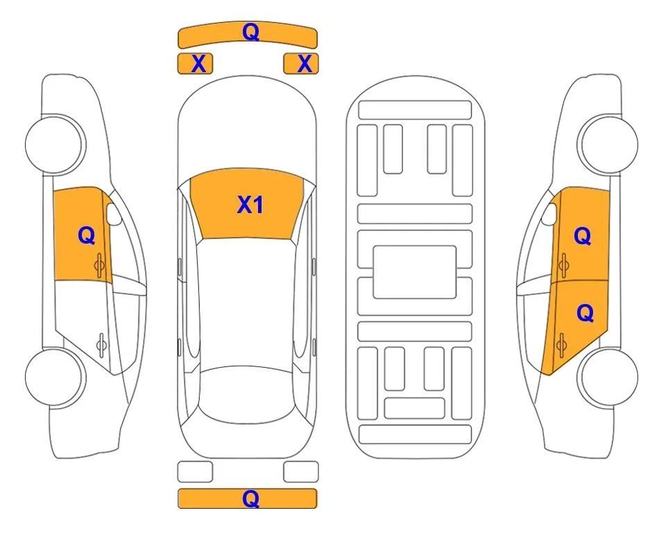 Схема кузова с отметками аукциона Lotte Auto Auction