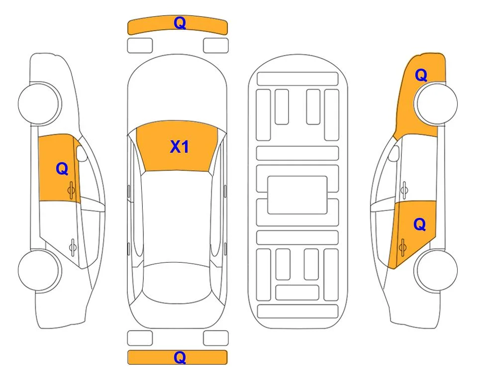 Body diagram with the marks of Lotte Auto Auction