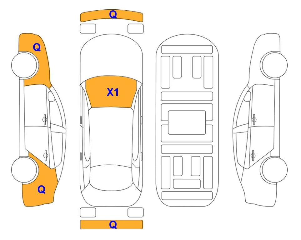 Body diagram with the marks of Lotte Auto Auction