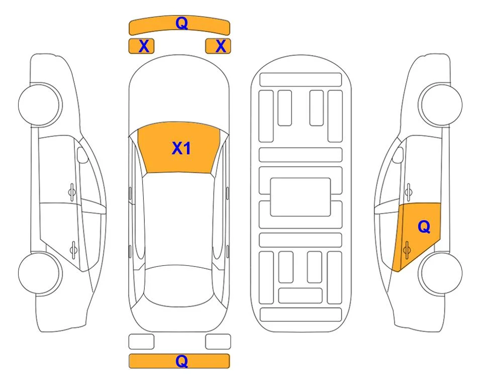 Схема кузова с отметками аукциона Lotte Auto Auction