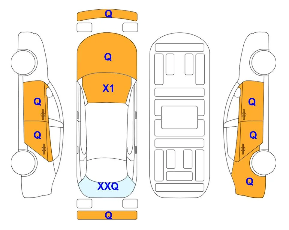 Body diagram with the marks of Lotte Auto Auction