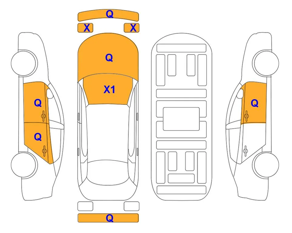 Body diagram with the marks of Lotte Auto Auction