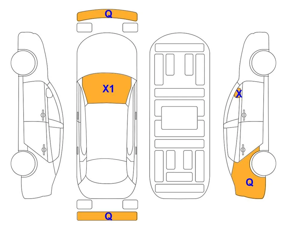 Схема кузова с отметками аукциона Lotte Auto Auction