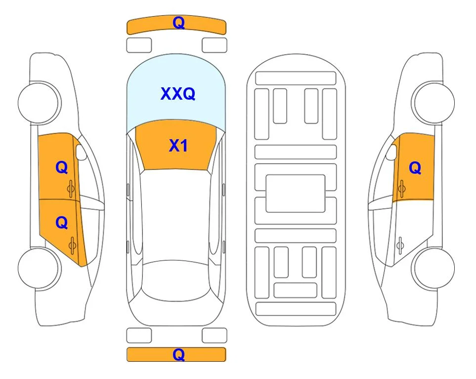 Схема кузова с отметками аукциона Lotte Auto Auction