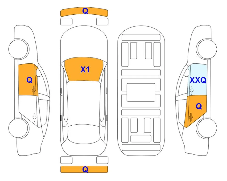 Схема кузова с отметками аукциона Lotte Auto Auction