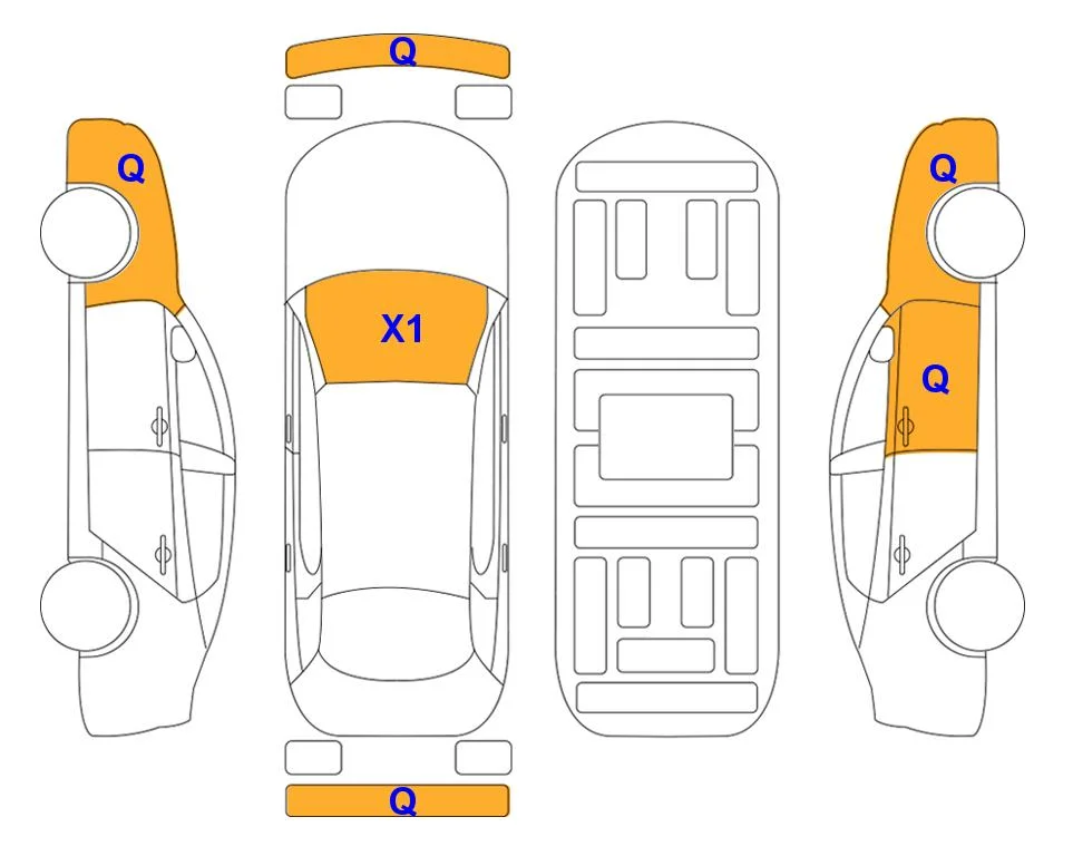 Body diagram with the marks of Lotte Auto Auction