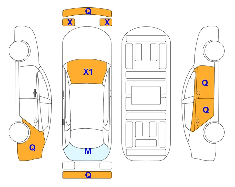 Схема кузова с отметками аукциона Lotte Auto Auction