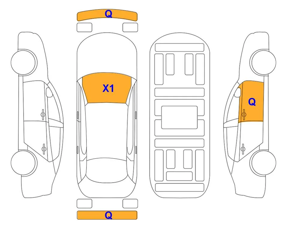 Body diagram with the marks of Lotte Auto Auction