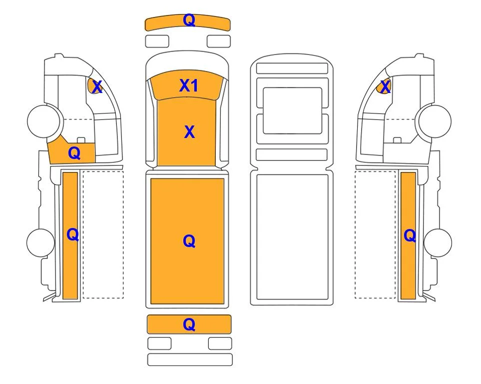 Схема кузова с отметками аукциона Lotte Auto Auction