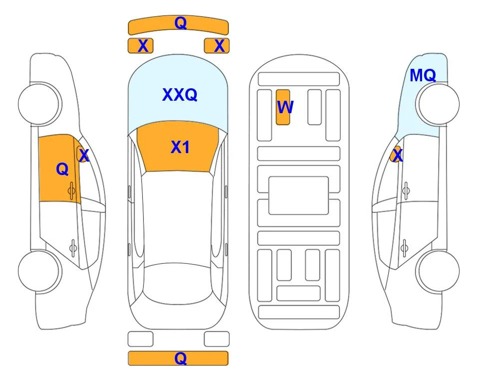 Схема кузова с отметками аукциона Lotte Auto Auction