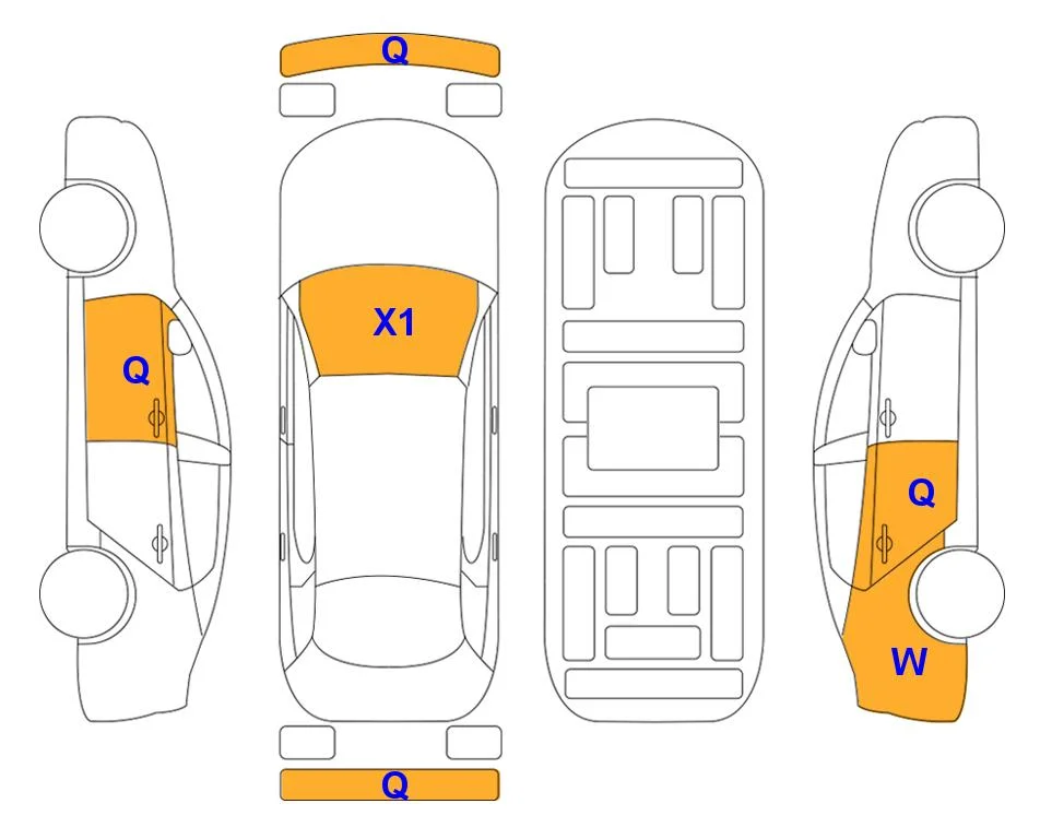 Body diagram with the marks of Lotte Auto Auction