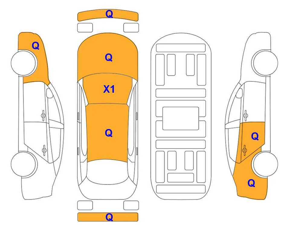 Схема кузова с отметками аукциона Lotte Auto Auction