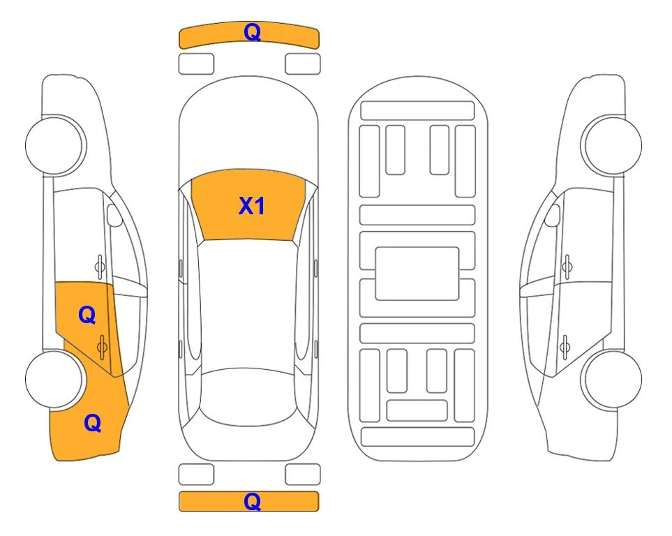 Схема кузова с отметками аукциона Lotte Auto Auction