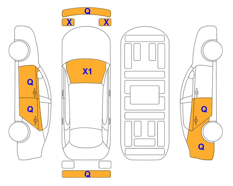 Схема кузова с отметками аукциона Lotte Auto Auction