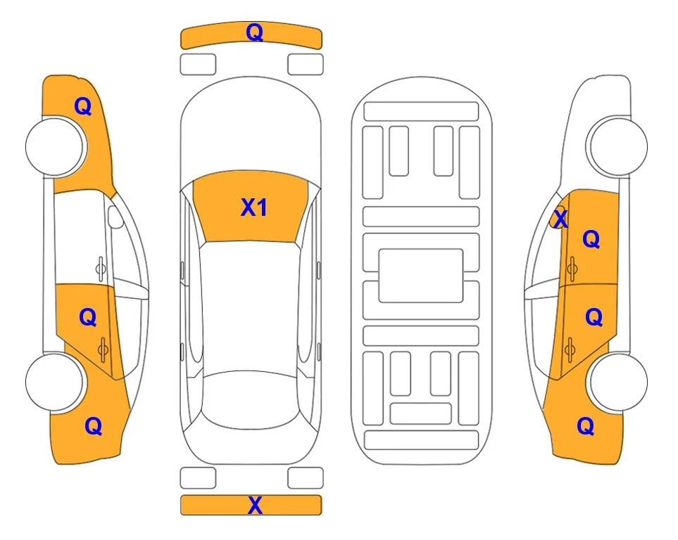 Схема кузова с отметками аукциона Lotte Auto Auction